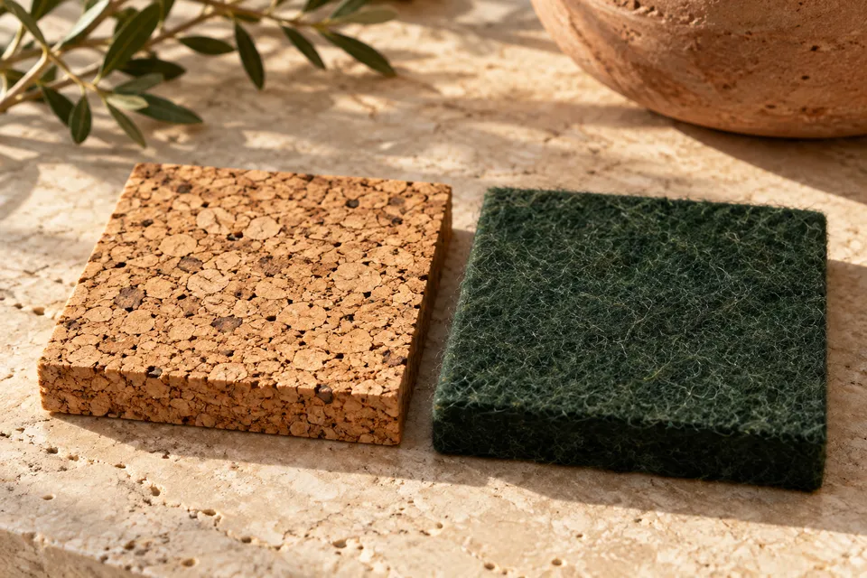 Two different materials compared at their contact edges